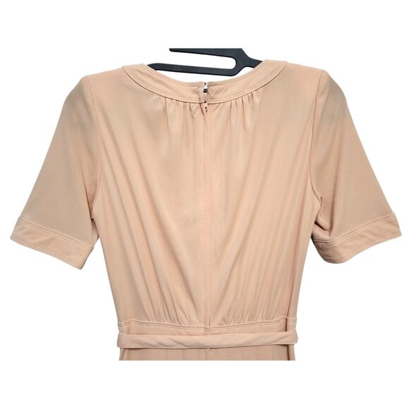 Vintage Mirage Peach Pleated Fit & Flare Midi Dress - Picture 8 of 14